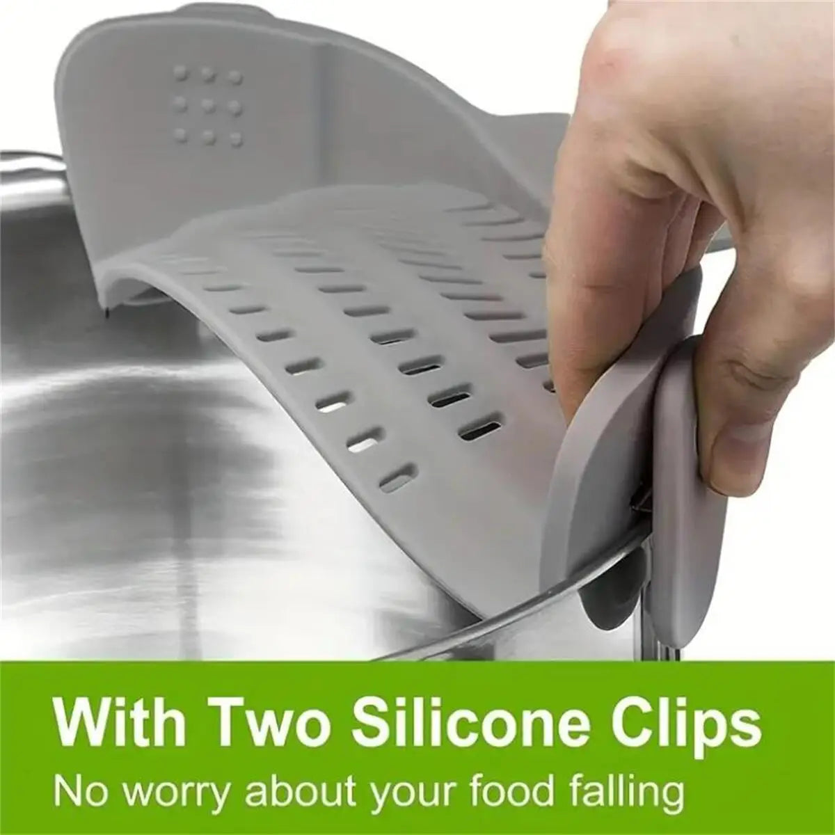 Clip-On Pot Strainer — Drain in Seconds