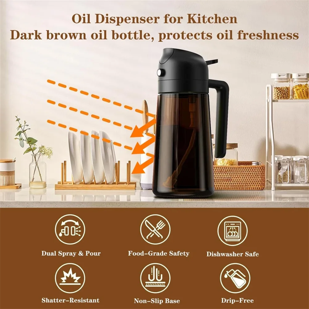 2-in-1 Oil Sprayer — Spray or Pour with Precision